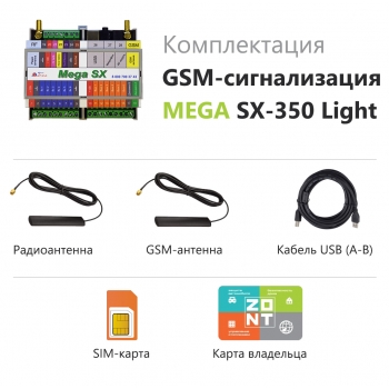 GSM-сигнализация MEGA SX-350 Light с WEB - ML14112